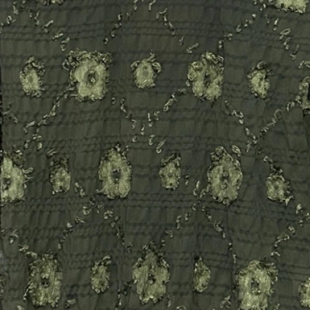 Sage + Fig Green Textured Floral Long Sleeve Ruffle Neck Top Women’s Size Medium - Picture 11 of 11